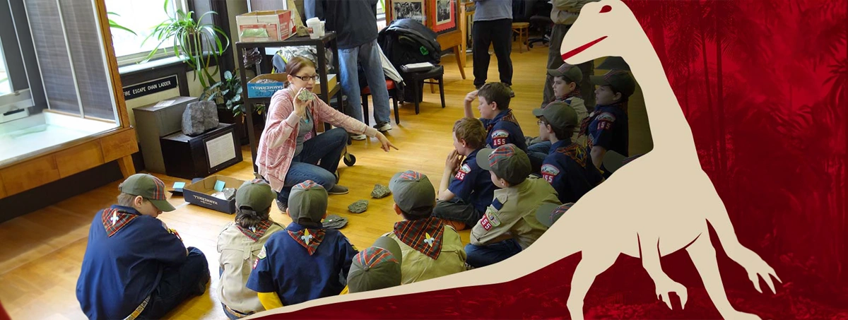 Cub scouts visiting museum
